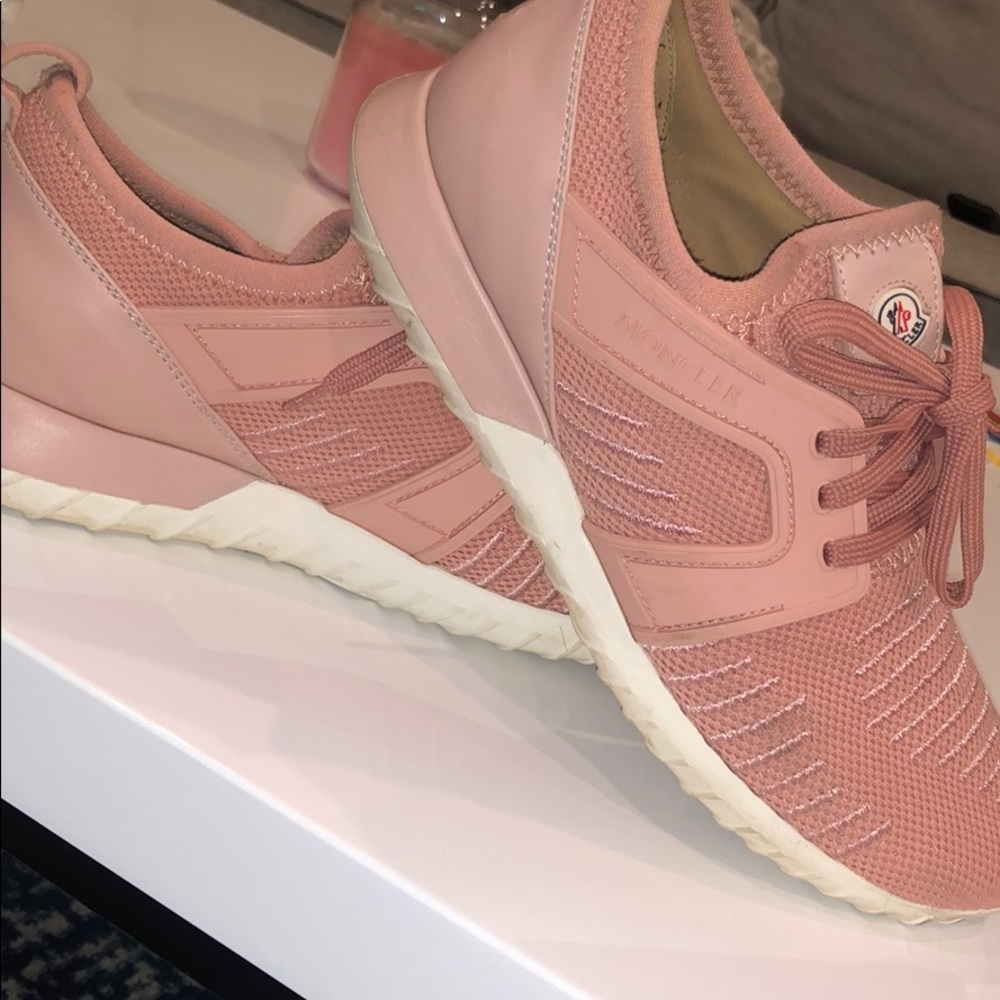 Pink moncler sneakers!